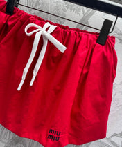 MIUMIU PLEATED DRAWSTRING MINI SKIRT 267801