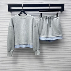 GUCCI SWEATSHIRT AND SHORTS SET IN GREY