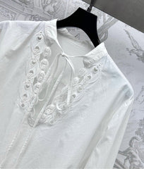 GUCCI 25S EMBROIDERED SHIRT DRESS WITH BELT 264644