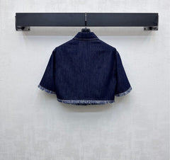 ZIMMERMAN 25S SHORT SLEEVE DENIM SHIRT 264724