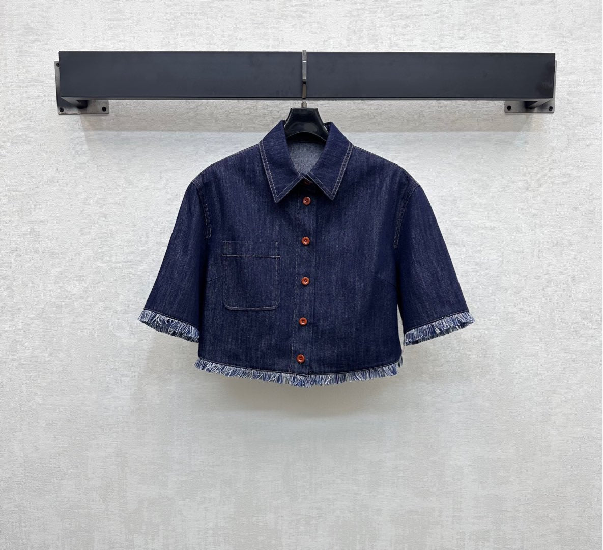 ZIMMERMAN 25S SHORT SLEEVE DENIM SHIRT 264724