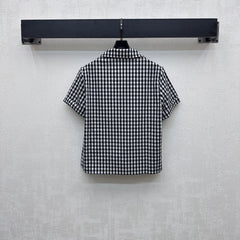 MIU 25S SHORT SLEEVE PLAID SHIRT 264708