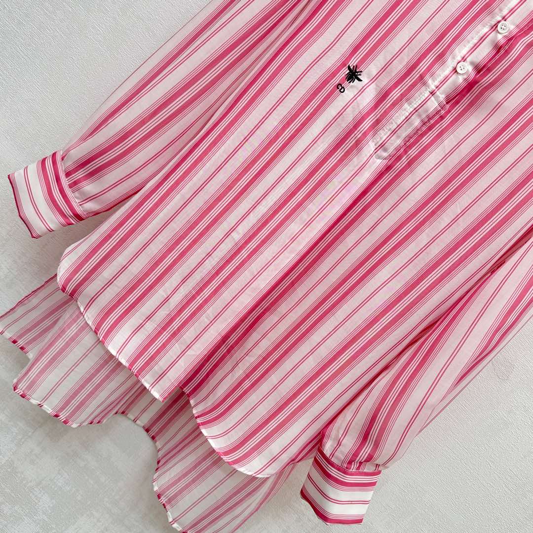 DIOR 25S STAND COLLAR STRIPED SHIRT 264617