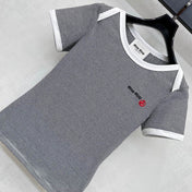 MIUMIU SHORT-SLEEVE STRIPED T-SHIRT 267829