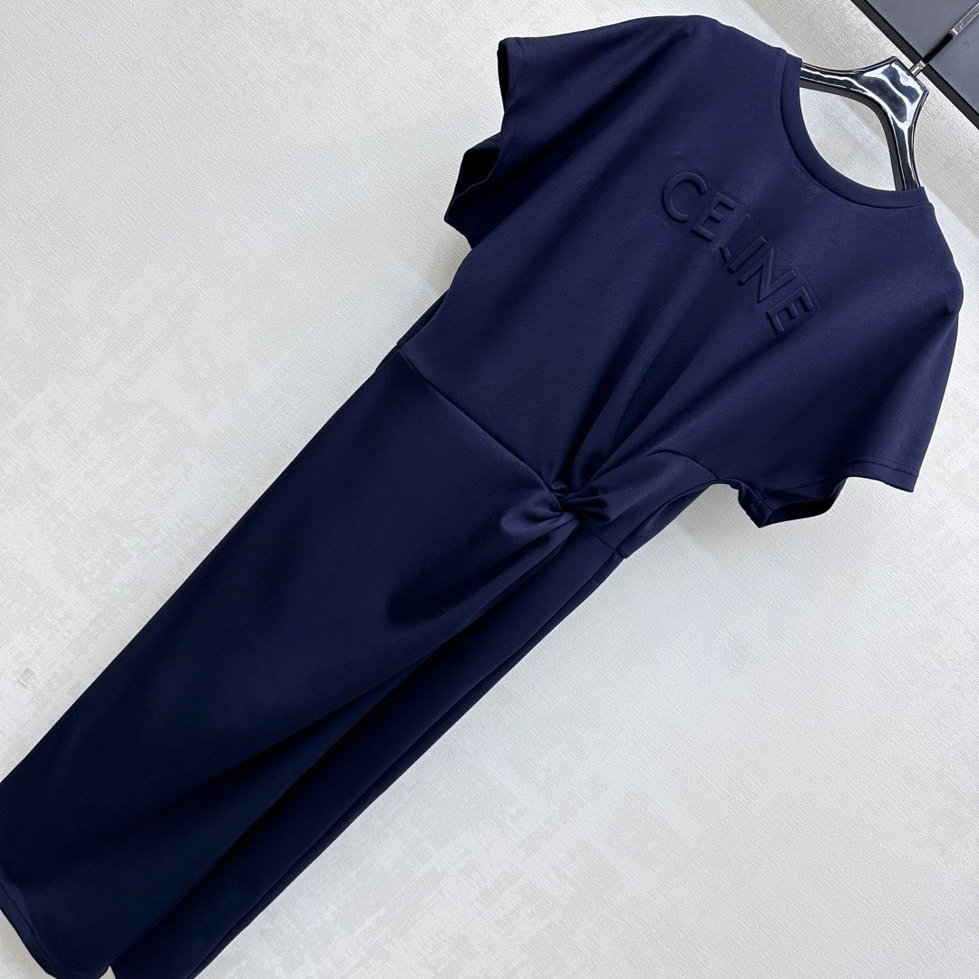 CELINE SHORT SLEEVE LONG DRESS 274432