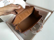 BIRKIN 25 BAG IN CHOCOLATE BROWN CALFSKIN WITH COLORFUL STICKER