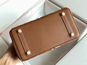 BIRKIN 25 BAG IN CHOCOLATE BROWN CALFSKIN WITH COLORFUL STICKER