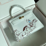 BIRKIN 25 BAG IN WHITE CALFSKIN WITH COLORFUL STICKER 228763
