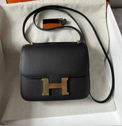 CONSTANCE 18 BLACK EPSOM GOLD HARDWARE