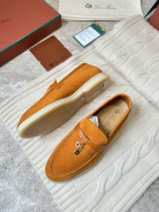 LP LOAFERS 25S IN DARK ORANGE SUEDE MIX LAMBSKIN