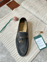 LP LOAFERS 25S IN DARK GREY SUEDE MIX LAMBSKIN