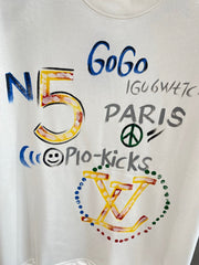 LV WHITE COTTON GRAFFITI T-SHIRT 238907