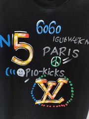 LV BLACK COTTON GRAFFITI T-SHIRT 238908