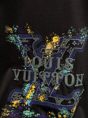 LV BLACK COTTON T-SHIRT COLORFUL LOGO 238905