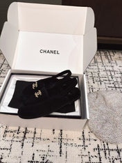 SLINGBACK LOAFER IN BLACK SUEDE AND SHEARLING