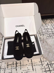 SLINGBACK LOAFER IN BLACK SUEDE AND SHEARLING