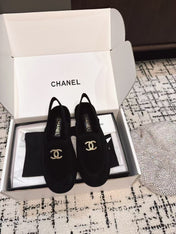 SLINGBACK LOAFER IN BLACK SUEDE AND SHEARLING