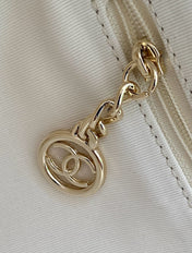 SHOPPING BAG 34 IN WHITE BLUE AND YELLOW CANVAS