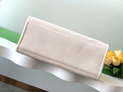 SHOPPING BAG 38 IN WHITE BLUE AND YELLOW CANVAS