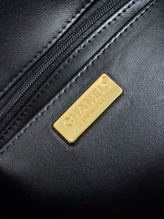 CLASSIC FLAP BAG 21 IN BROWN MIX BLACK SEQUINS