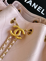 CHANEL 25S HOBO BAG 40 IN LIGHT PINK CAVIAR WITH GOLD HARDWARE