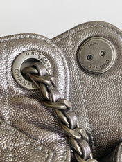 CHANEL 25S HOBO BAG 22 IN LILAC SILVER METALLIC CAVIAR