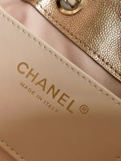 CHANEL 25S HOBO BAG 22 IN ROSE METALLIC CAVIAR