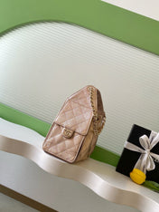 CHANEL 25S HOBO BAG 30 IN ROSE METALLIC CAVIAR