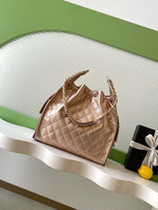 CHANEL 25S HOBO BAG 40 IN ROSE METALLIC CAVIAR