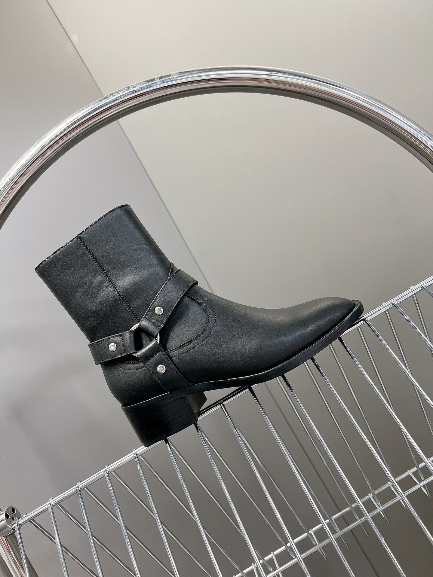 SL HARNESS BOOTS BLACK CALFSKIN