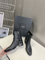 SL HARNESS BOOTS BLACK CALFSKIN