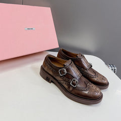 THICK-SOLED OXFORD SHOES WOOD CALFSKIN