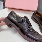 THICK-SOLED OXFORD SHOES BROWN CALFSKIN