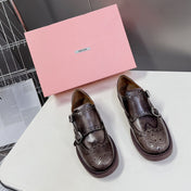 THICK-SOLED OXFORD SHOES BROWN CALFSKIN