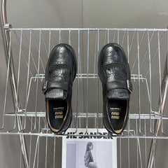 UNIQUE THICK-SOLED OXFORD SHOES BLACK CALFSKIN