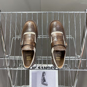 UNIQUE THICK-SOLED OXFORD SHOES WOOD MIX CREAM CALFSKIN