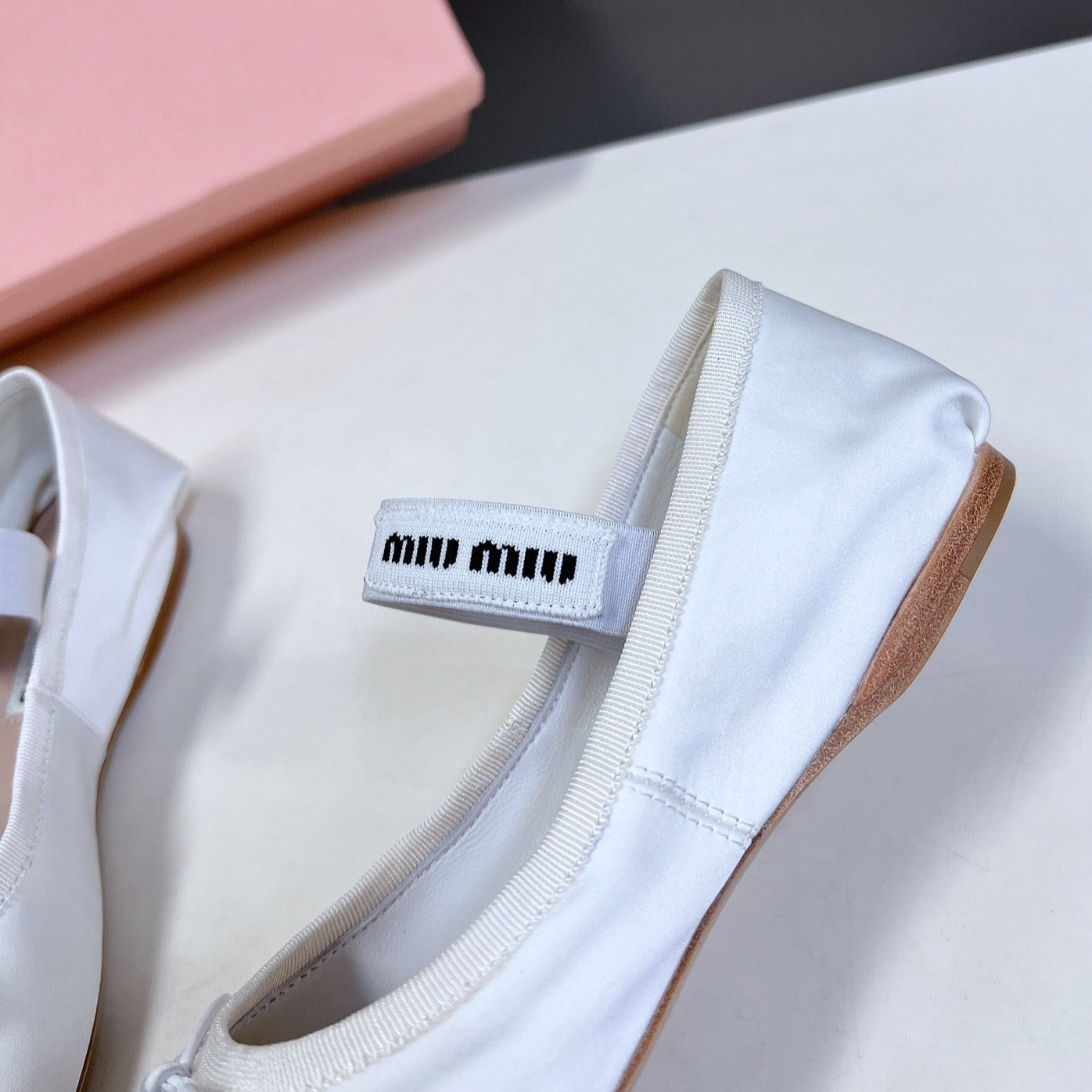 BALLET FLAT SHOES WHITE GLOSSY SHEEPSKIN