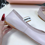 BALLET FLAT SHOES PASTEL PINK SHEEPSKIN