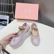 BALLET FLAT SHOES PASTEL PINK SHEEPSKIN