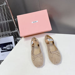BALLET FLAT SHOES BEIGE SHEEPSKIN