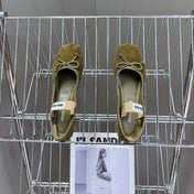 BALLET FLAT SHOES DARK OLIVE COLOR SHEEPSKIN