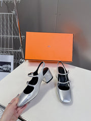 JACKIE 50 PUMP SILVER LAMBSKIN