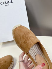 LOAFER IN PEANUT BROWN SUEDE AND WOVEN RAFFIA