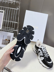 DIOR CHRONO SNEAKER 25S IN BLACK LAMBSKIN AND MESH FABRIC