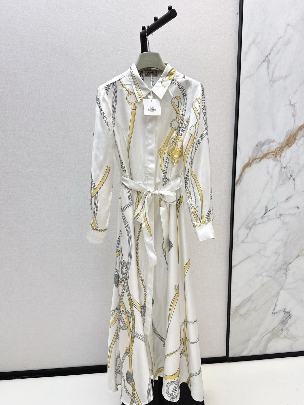 HERMES 25S LONG SILK DRESS 043