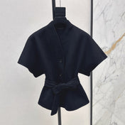 DIOR 25S SHORT DOUBLE-FACED KNIT COAT 586