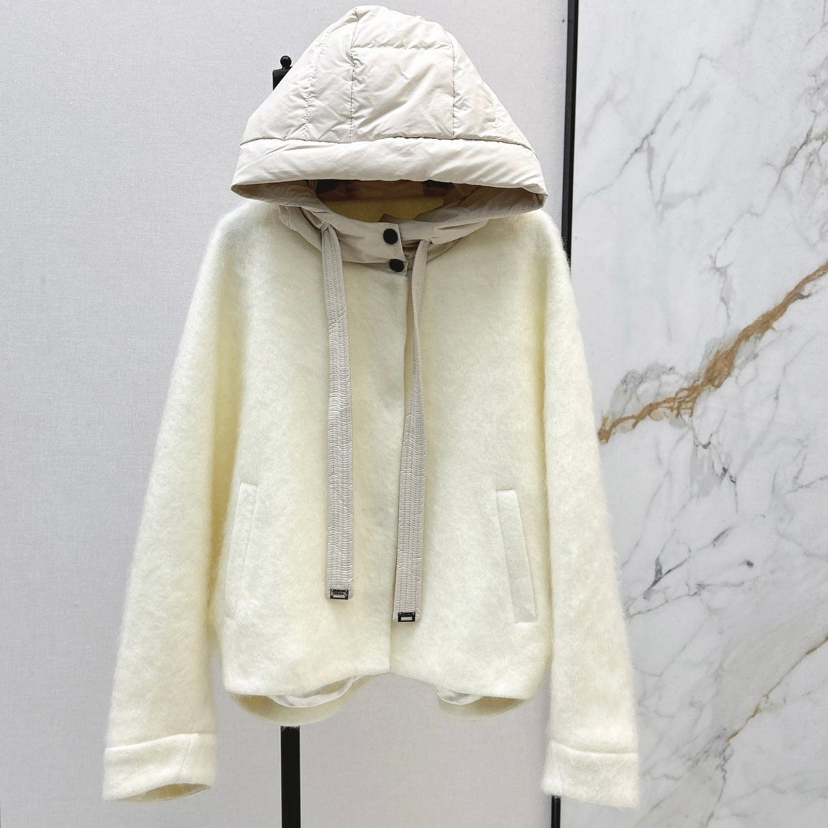 MAX MARA 25S HOODED KNIT JACKET 106