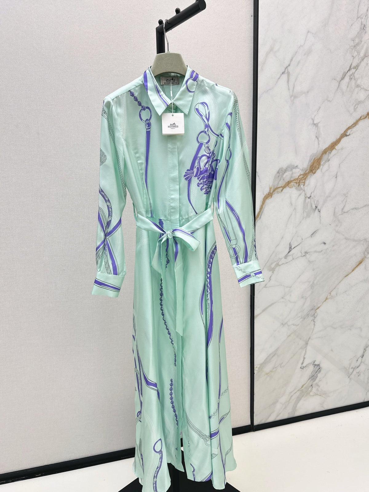 HERMES 25S LONG SILK DRESS 022