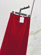 DIOR 25S LONG VELVET MIDI SKIRT 521