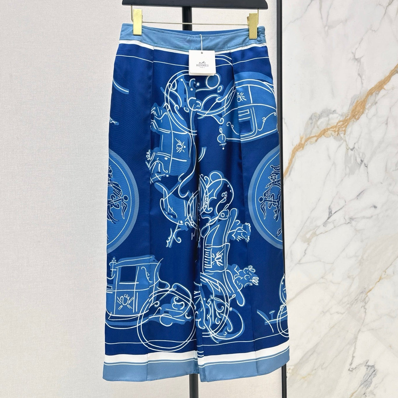 HERMES 25S WIDE‑LEG STRAIGHT PANTS 424